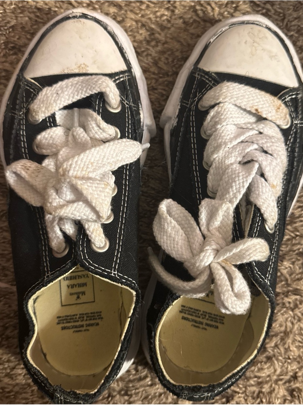 Miharayasuhiro Black and White Low-Top Sneakers